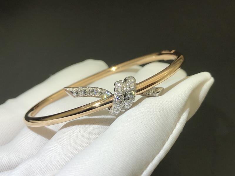 Bracelet 18K rose gold and platinum with diamonds