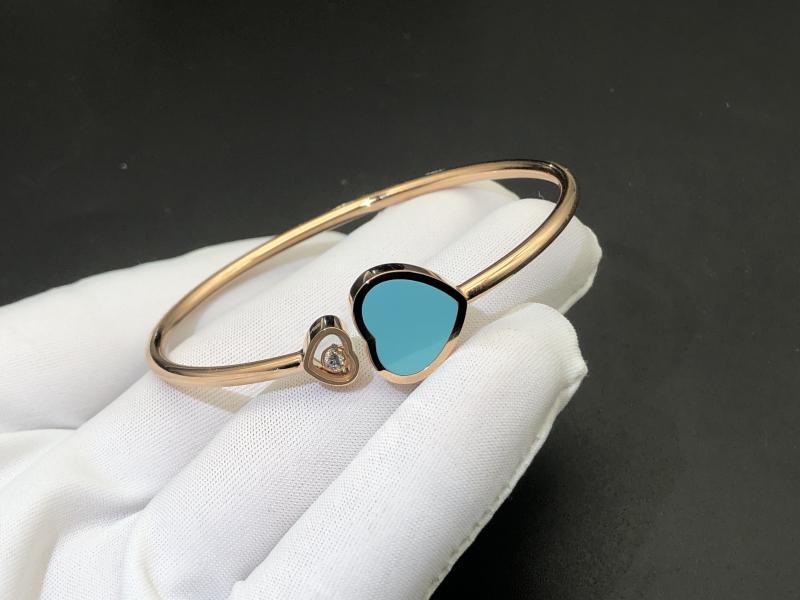 Bracelet, rose gold, diamonds, turquoise