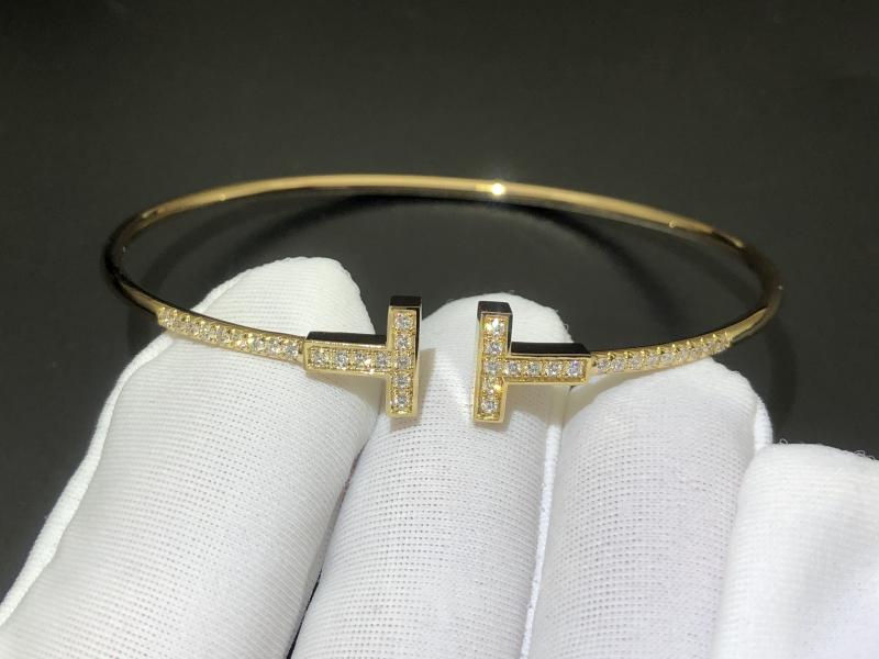 Coil bracelet 18K gold pavé diamonds