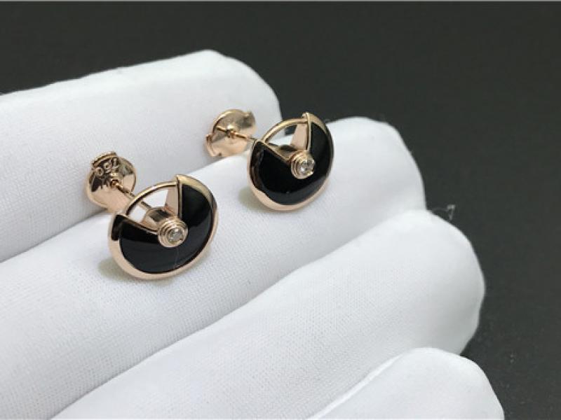 Custom Amulette de Cartier earrings, 18K rose gold-4