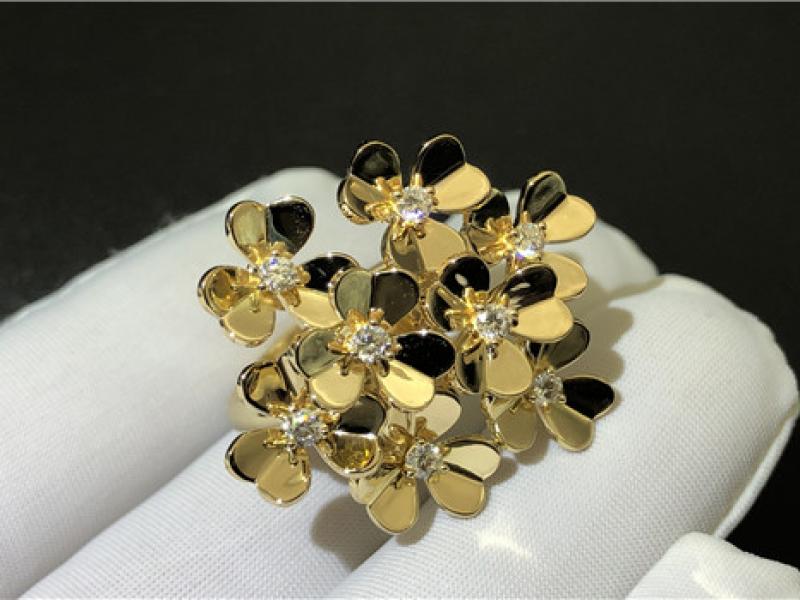 Custom Frivole ring, 8 flowers