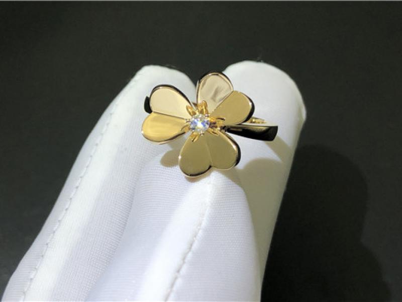 Custom Frivole ring, single flower, small style-2