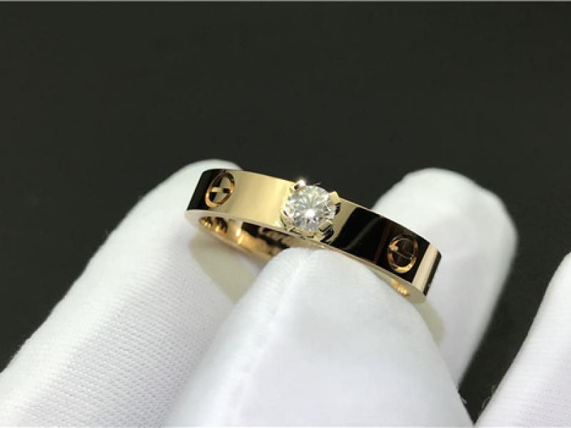 Custom LOVE Engagement diamond Ring 18K gold