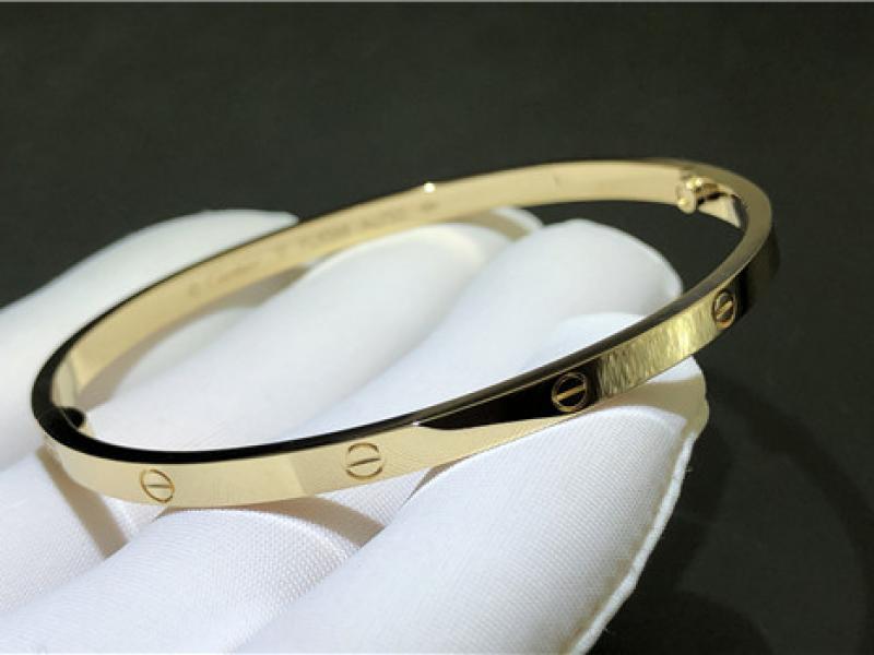 Custom LOVE bracelet, small 18K gold