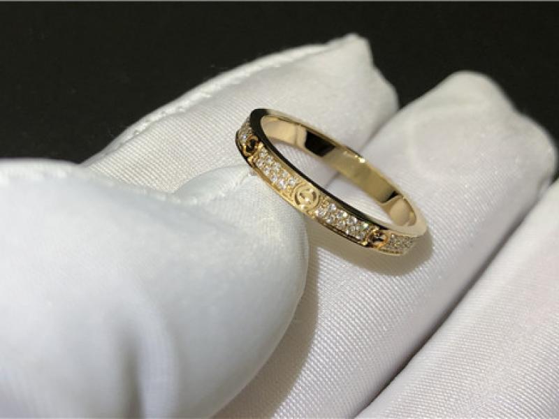 Custom LOVE ring, small size 18K gold