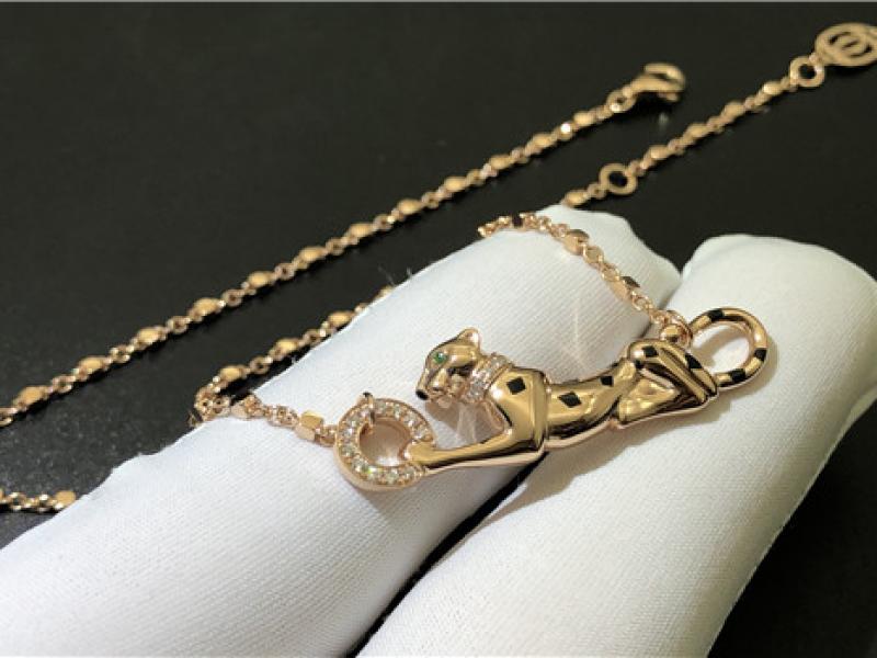 Custom Panthere de Cartier Cheetah Necklace in 18K rose gold-4