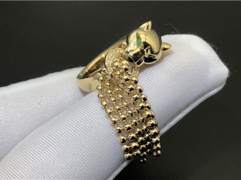 Custom Panthere de Cartier ring 18K gold-5