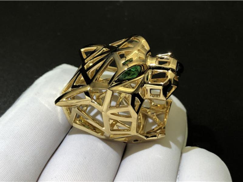 Custom Panthere de Cartier ring 18K gold-6