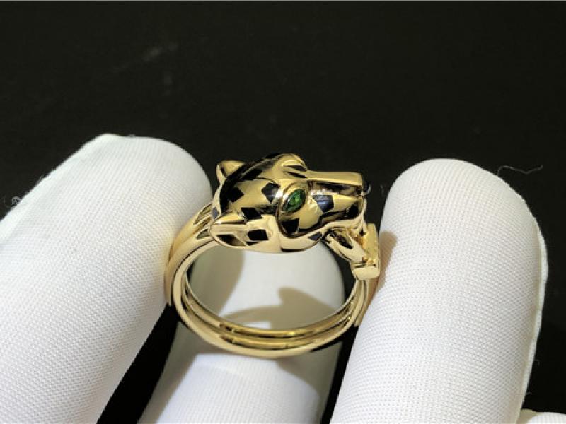 Custom Panthere de Cartier ring 18K gold-8