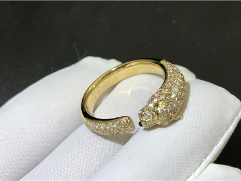 Custom Panthere de Cartier ring diamond 18K gold