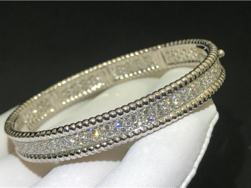 Custom Perlee Diamonds bracelet, 3 rows set with diamonds, small size