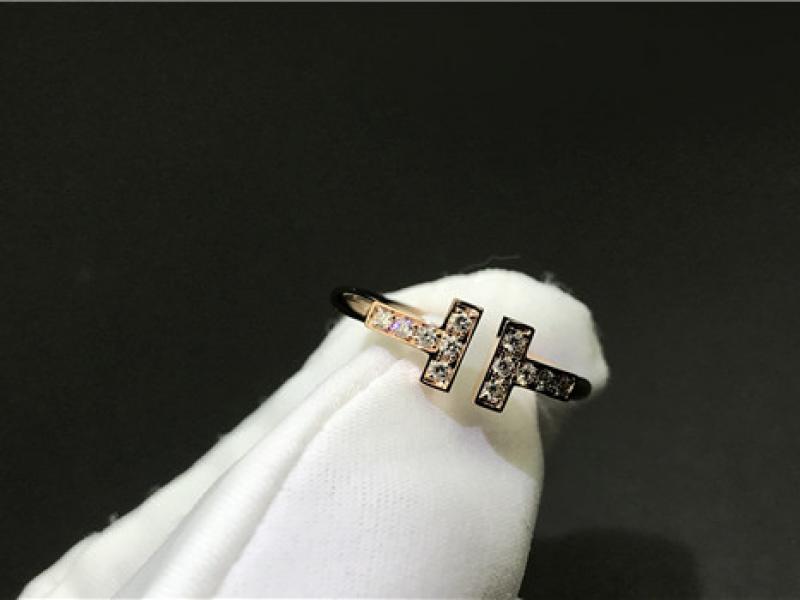 Custom Tiffany T Series diamond inlaid coil ring