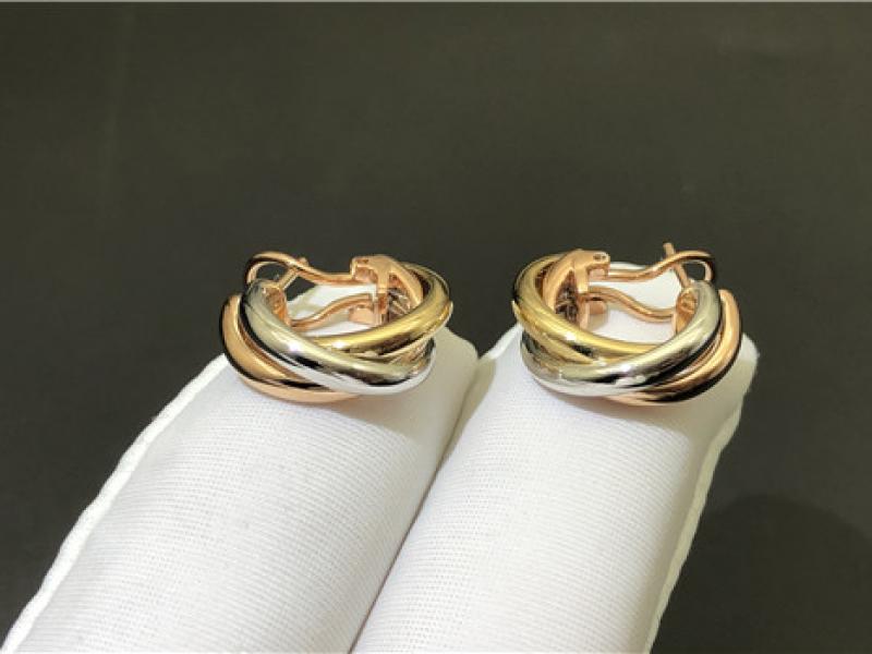 Custom Trinity Earrings 18K platinum, 18K gold, and 18K Rose Gold-2