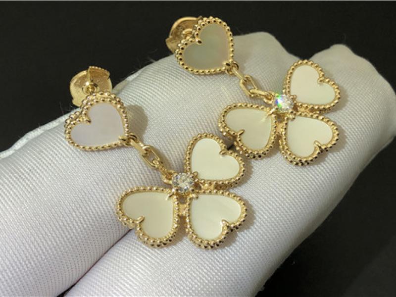 Custom made Sweet Alhambra Effeuillage earrings