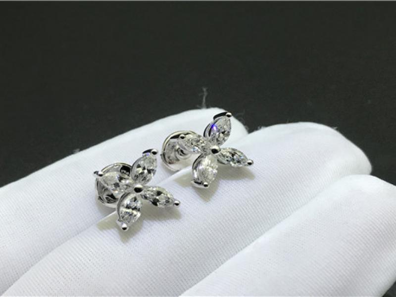 Custom made Tiffany Platinum diamond earrings