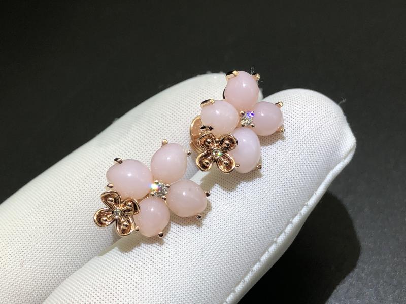 Earrings Rose Gold, Opal, Diamond