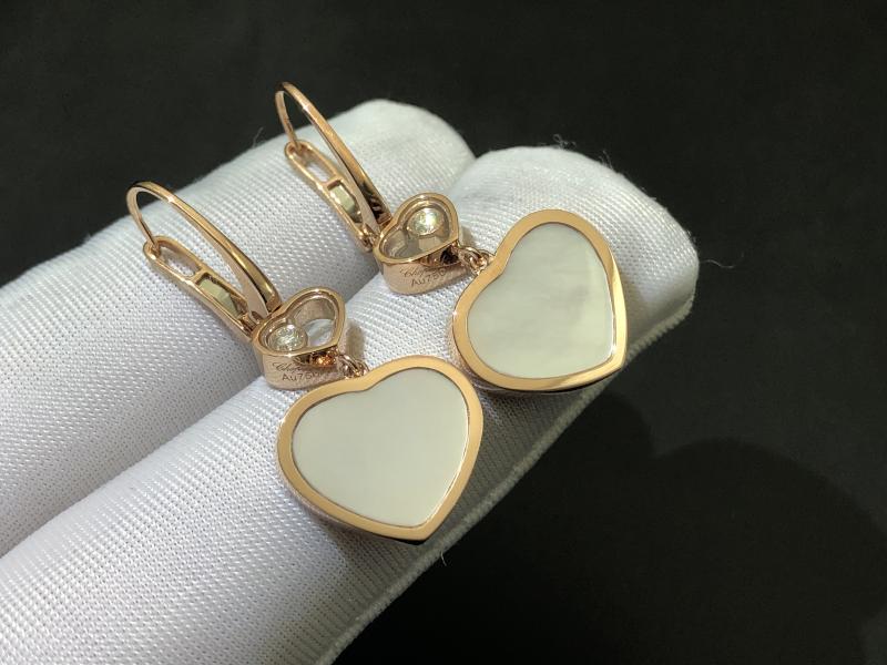 Earrings, rose gold, diamonds, mother-of-pearl-1