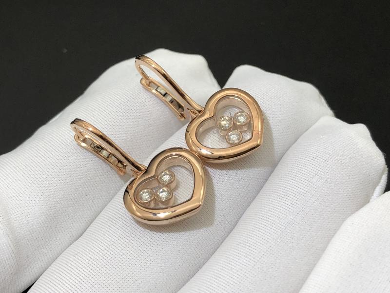Earrings, rose gold, diamonds