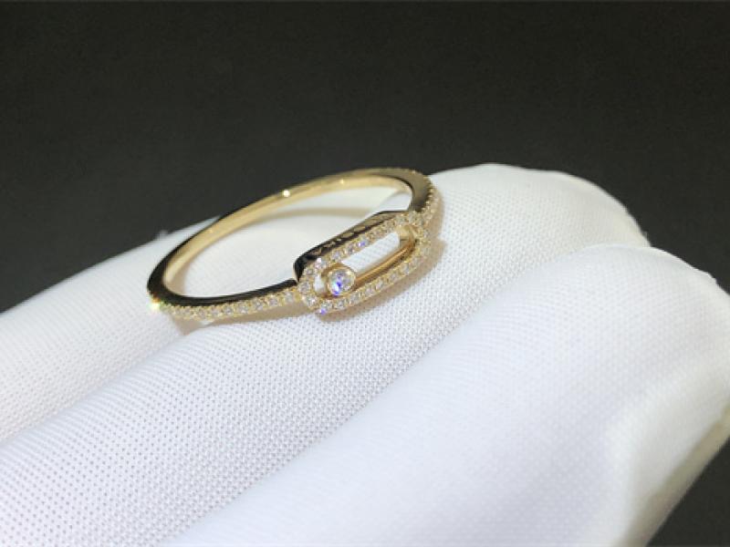 Gold Diamond Ring with dense diamond-3