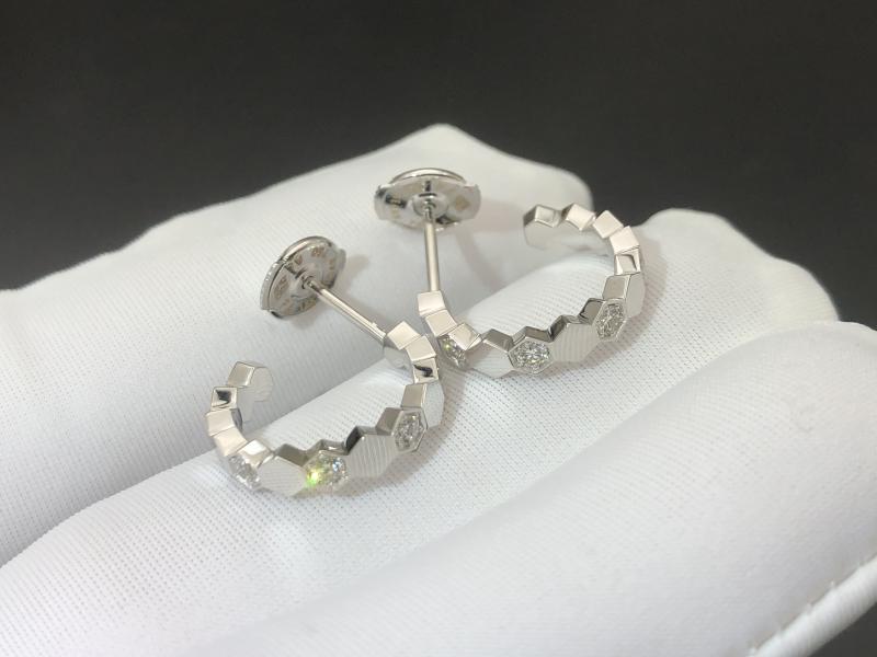 Love Nest Series Hoop Earrings Platinum, Diamond