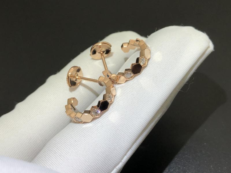 Love Nest Series Hoop Earrings Rose Gold, Diamond
