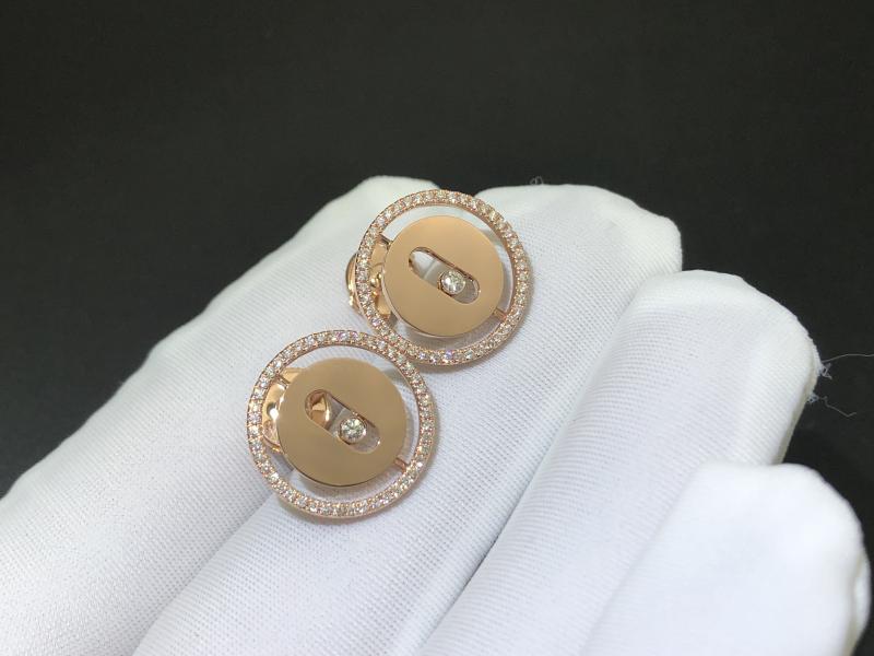 Lucky Moving Stud Earrings Rose Gold Diamond Earrings