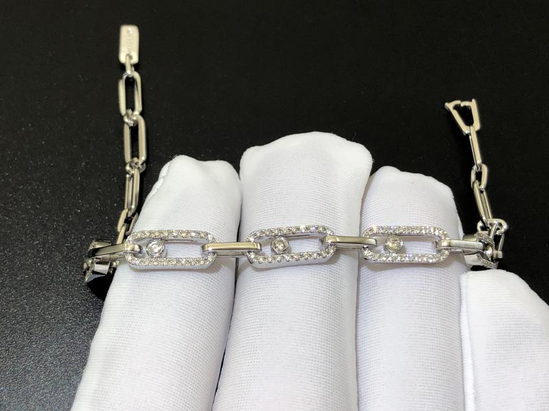 Multi-loop platinum diamond bracelet