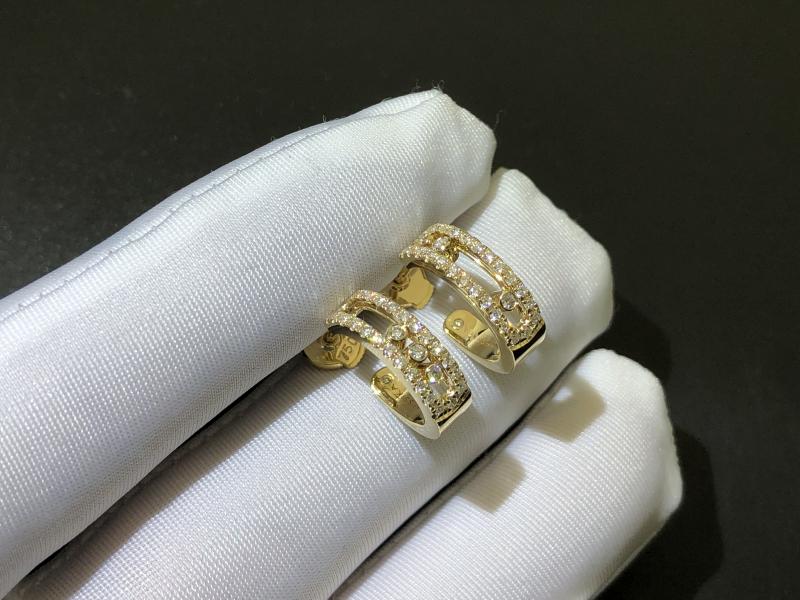 Pave Diamond Hoop Earrings Gold Diamond Earrings