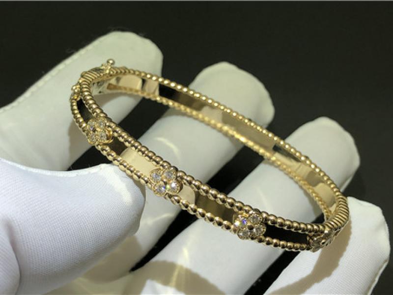 Perlee Sweet Clovers bracelet, extra small gold