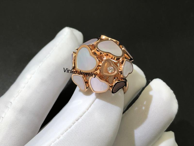 Ring, rose gold, diamond, mother-of-pearl