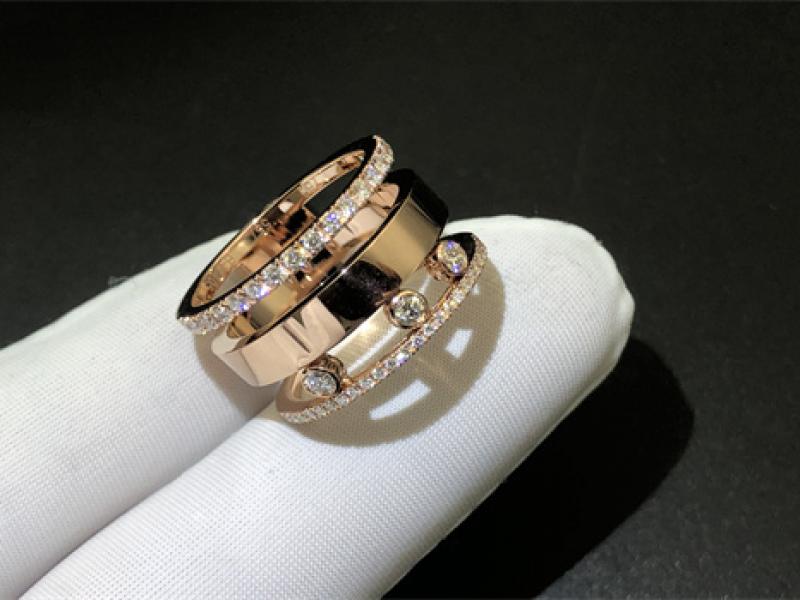 Rose Gold Diamond Ring large Size -5