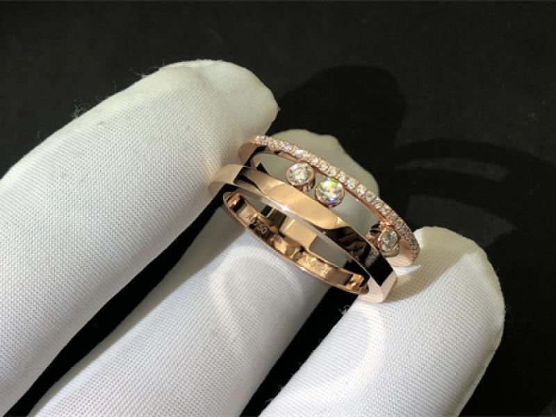 Rose gold and diamond ring