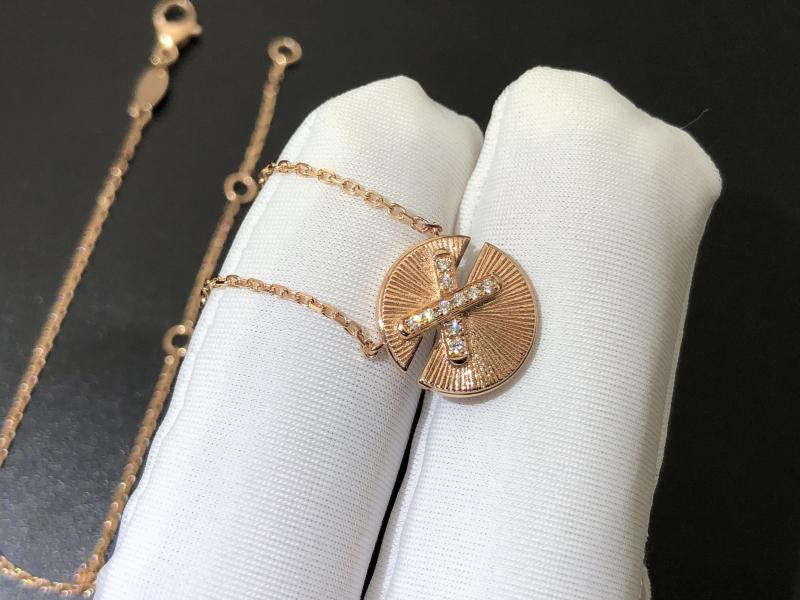 Trumpet Necklace Rose Gold, Diamond
