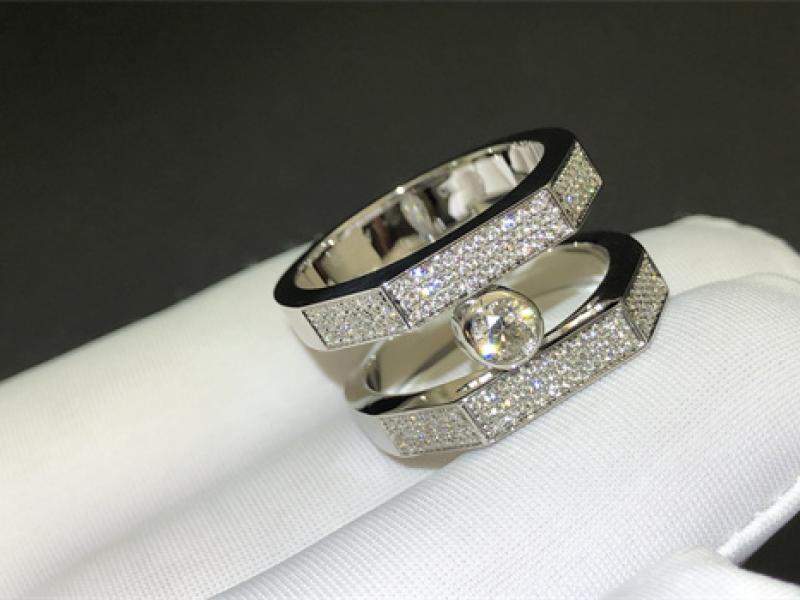 White gold Diamond ring with dense diamond-2