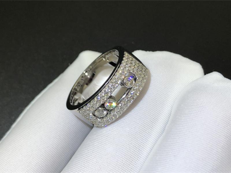 White gold diamond ring Diamond-encrusted large size