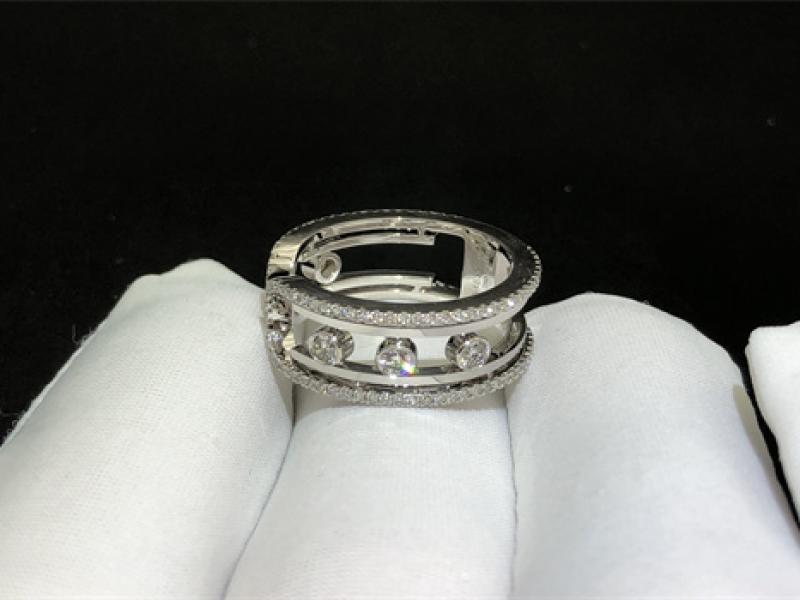 White gold diamond ring MOVE 10TH ring